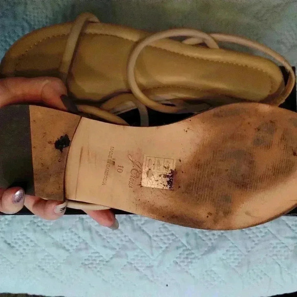 JCrew slingback women beige sandals US 10 - Picture 2 of 5